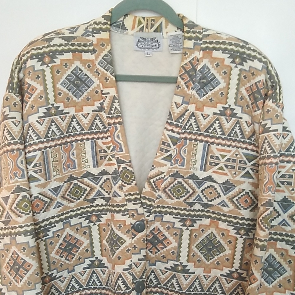 THE VILLAGER cotton blend print jacket, La…
